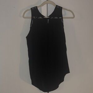 Massimo Black Laser-Cut Sleeveless Tank